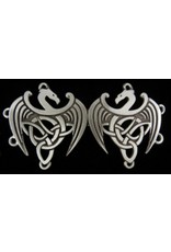 Cloakmakers.com Celtic Dragons Cloak Clasp - Pewter