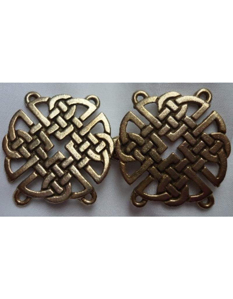 Cloakmakers.com Celtic Knot Round Cloak Clasp - Antique Bronze Tone Plated