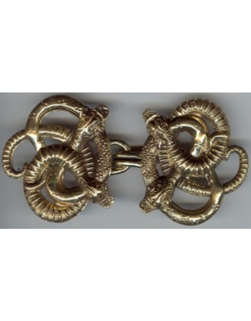 Cloakmakers.com Celtic Snakes Large Cloak Clasp - Bronze