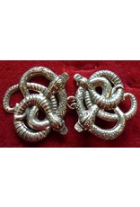 Cloakmakers.com Celtic Snakes Large Cloak Clasp - Silver Tone Plated