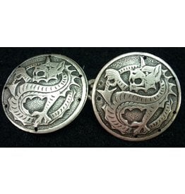 Cloakmakers.com Dragon Medallion Cloak Clasp - Antique Silver