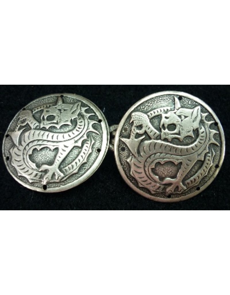 Cloakmakers.com Dragon Medallion Cloak Clasp - Antique Silver