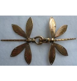 Cloakmakers.com Dragonfly Double Cloak Clasp - Jewelers Bronze