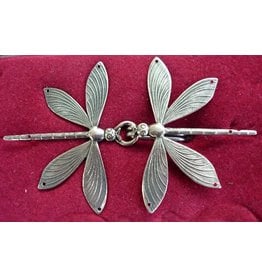 Cloakmakers.com Dragonfly Double Cloak Clasp - Silver Tone Plated