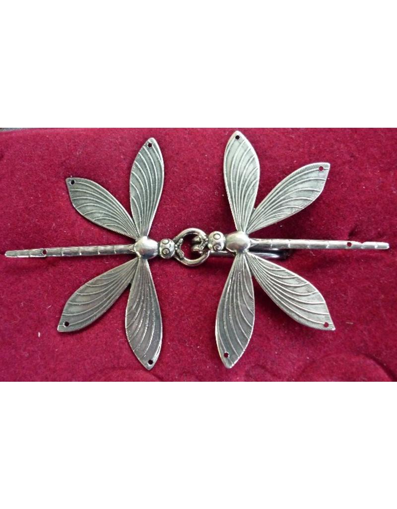 Cloakmakers.com Dragonfly Double Cloak Clasp - Silver Tone Plated