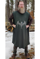 Cloakmakers.com J912-Washable Dark Green Cotton Blend Tabard w/ Silver Dragon Embroidery