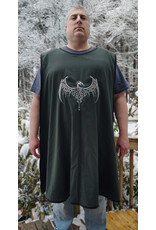 Cloakmakers.com J912-Washable Dark Green Cotton Blend Tabard w/ Silver Dragon Embroidery