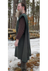 Cloakmakers.com J912-Washable Dark Green Cotton Blend Tabard w/ Silver Dragon Embroidery