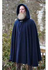 Cloakmakers.com 5958-Washable Navy Blue Fleece Cloak w/ Silver Tone Clasp