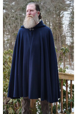 Cloakmakers.com 5958-Washable Navy Blue Fleece Cloak w/ Silver Tone Clasp