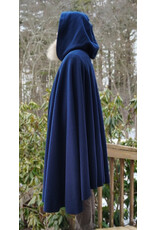 Cloakmakers.com 5958-Washable Navy Blue Fleece Cloak w/ Silver Tone Clasp
