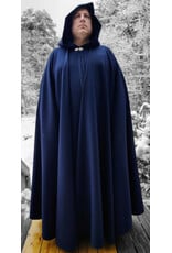 Cloakmakers.com 5960-Washable Lightweight Blue Faux Woven Wool Cloak w/ Silver Tone Clasp