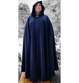 Cloakmakers.com 5960-Washable Lightweight Blue Faux Woven Wool Cloak w/ Silver Tone Clasp