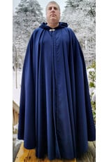 Cloakmakers.com 5960-Washable Lightweight Blue Faux Woven Wool Cloak w/ Silver Tone Clasp