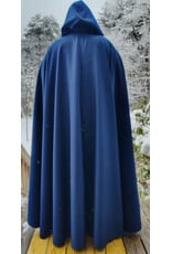 Cloakmakers.com 5960-Washable Lightweight Blue Faux Woven Wool Cloak w/ Silver Tone Clasp