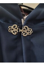 Cloakmakers.com 5960-Washable Lightweight Blue Faux Woven Wool Cloak w/ Silver Tone Clasp