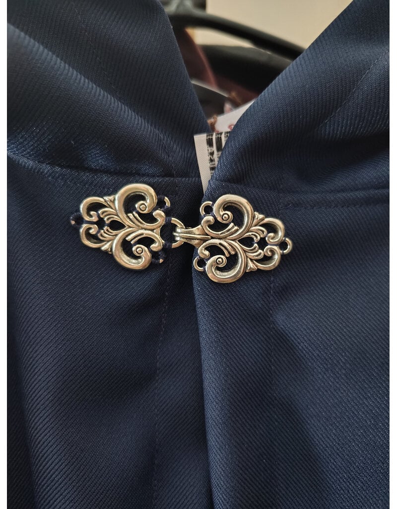 Cloakmakers.com 5960-Washable Lightweight Blue Faux Woven Wool Cloak w/ Silver Tone Clasp