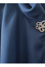 Cloakmakers.com 5960-Washable Lightweight Blue Faux Woven Wool Cloak w/ Silver Tone Clasp