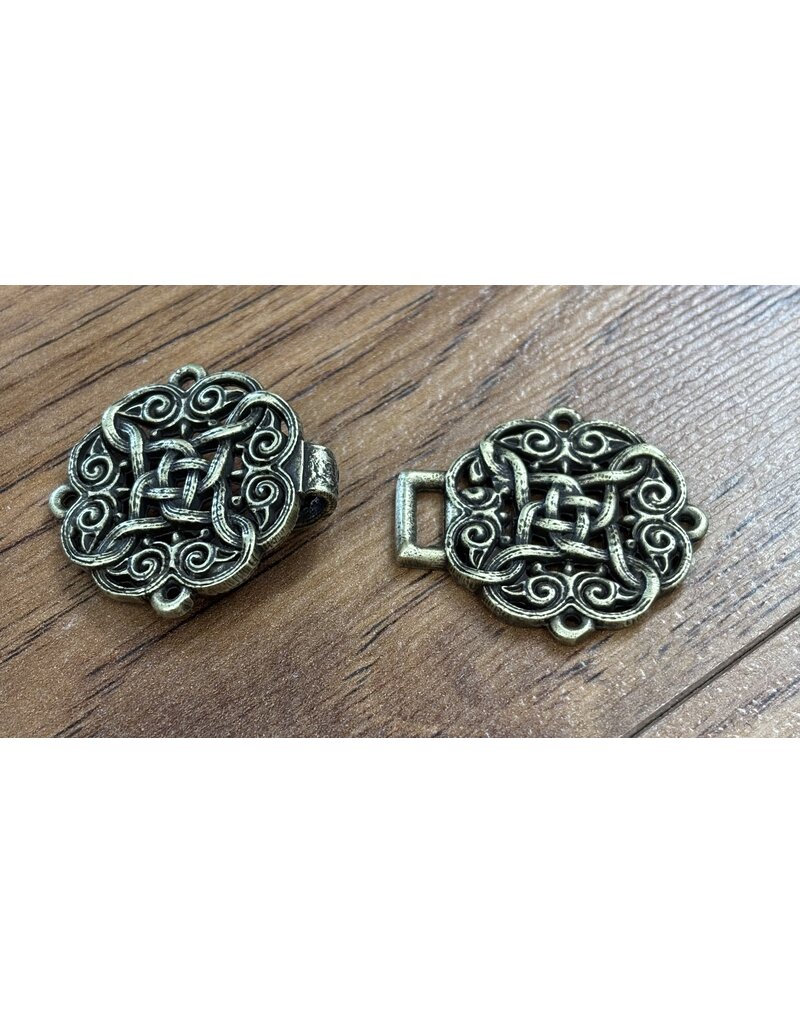Cloakmakers.com Celtic Rosette Cloak Clasp - Bronze Plated