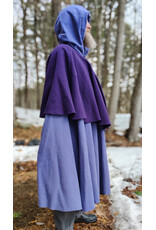 Cloakmakers.com 5968-Washable Purple Wool Mantle Cloak w/ Purple Velvet Hood Lining & Triple Medallion Clasp