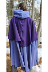 Cloakmakers.com 5968-Washable Purple Wool Mantle Cloak w/ Purple Velvet Hood Lining & Triple Medallion Clasp