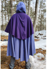 Cloakmakers.com 5968-Washable Purple Wool Mantle Cloak w/ Purple Velvet Hood Lining & Triple Medallion Clasp