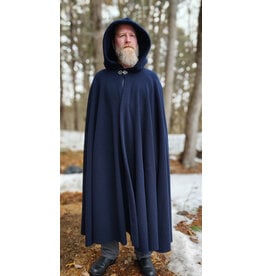 Cloakmakers.com 5970-Washable Dark Navy Blue Fleece Cloak w/ Silver Tone Clasp
