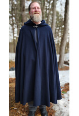 Cloakmakers.com 5970-Washable Dark Navy Blue Fleece Cloak w/ Silver Tone Clasp