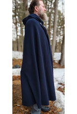 Cloakmakers.com 5970-Washable Dark Navy Blue Fleece Cloak w/ Silver Tone Clasp