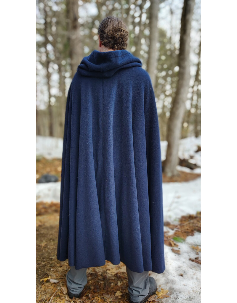 Cloakmakers.com 5970-Washable Dark Navy Blue Fleece Cloak w/ Silver Tone Clasp
