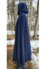 Cloakmakers.com 5970-Washable Dark Navy Blue Fleece Cloak w/ Silver Tone Clasp