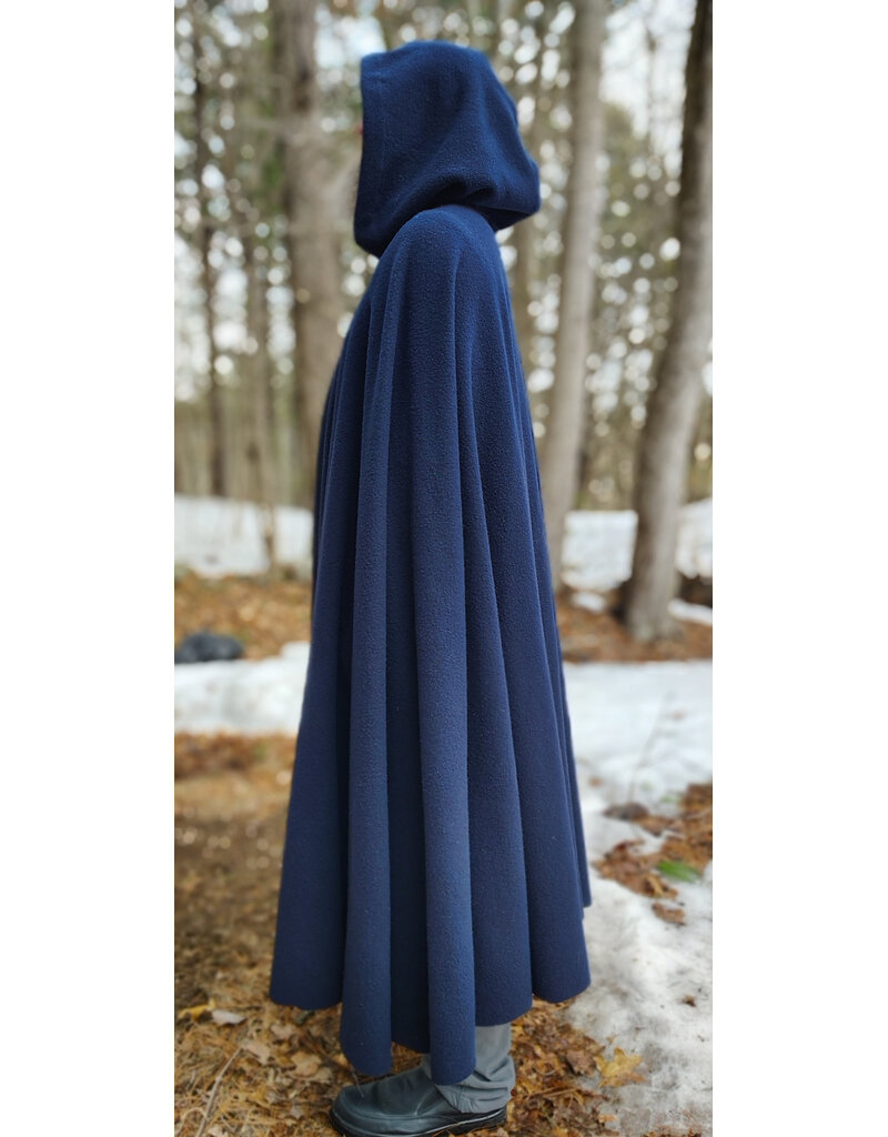 Cloakmakers.com 5970-Washable Dark Navy Blue Fleece Cloak w/ Silver Tone Clasp