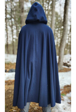 Cloakmakers.com 5970-Washable Dark Navy Blue Fleece Cloak w/ Silver Tone Clasp