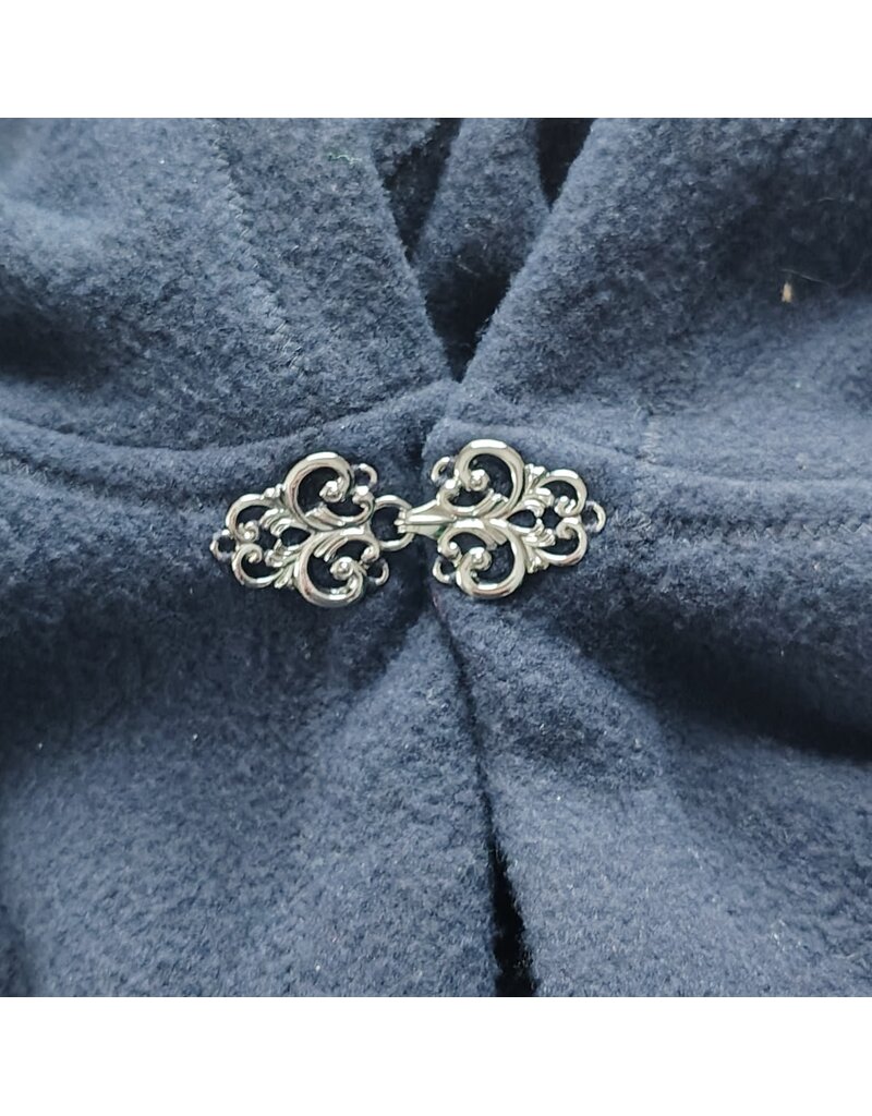 Cloakmakers.com 5970-Washable Dark Navy Blue Fleece Cloak w/ Silver Tone Clasp