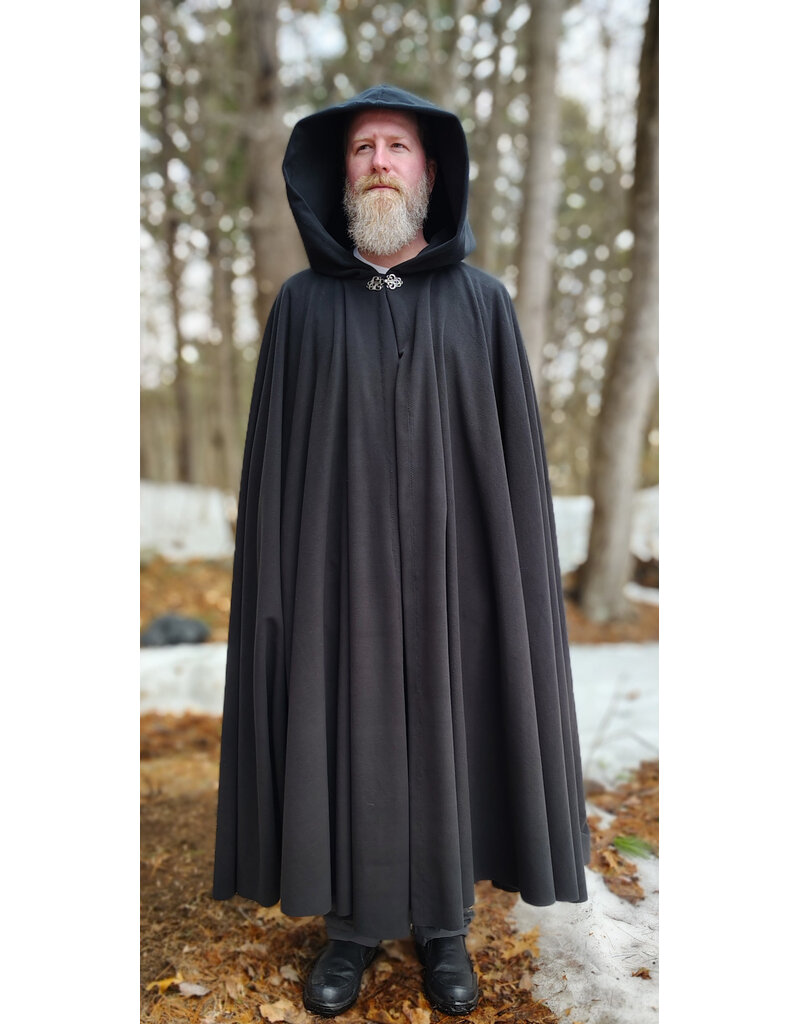 Cloakmakers.com 5972-Washable Black Fleece Cloak w/ Rain & Wind Resistance