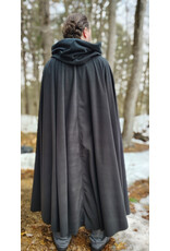 Cloakmakers.com 5972-Washable Almost Black Fleece Cloak w/ Rain & Wind Resistance