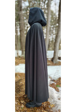 Cloakmakers.com 5972-Washable Almost Black Fleece Cloak w/ Rain & Wind Resistance