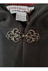 Cloakmakers.com 5972-Washable Almost Black Fleece Cloak w/ Rain & Wind Resistance