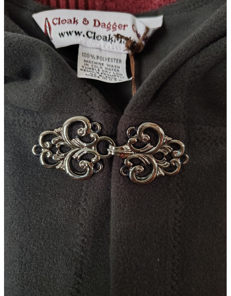 Cloakmakers.com 5972-Washable Almost Black Fleece Cloak w/ Rain & Wind Resistance