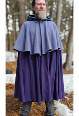 Cloakmakers.com 5973-Washable Purple & Lavender Wool Blend Mantle Cloak w/ Black Velvet Hood Lining & Gothic Rose Clasp