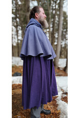 Cloakmakers.com 5973-Washable Purple & Lavender Wool Blend Mantle Cloak w/ Black Velvet Hood Lining & Gothic Rose Clasp