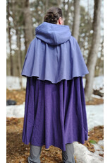 Cloakmakers.com 5973-Washable Purple & Lavender Wool Blend Mantle Cloak w/ Black Velvet Hood Lining & Gothic Rose Clasp