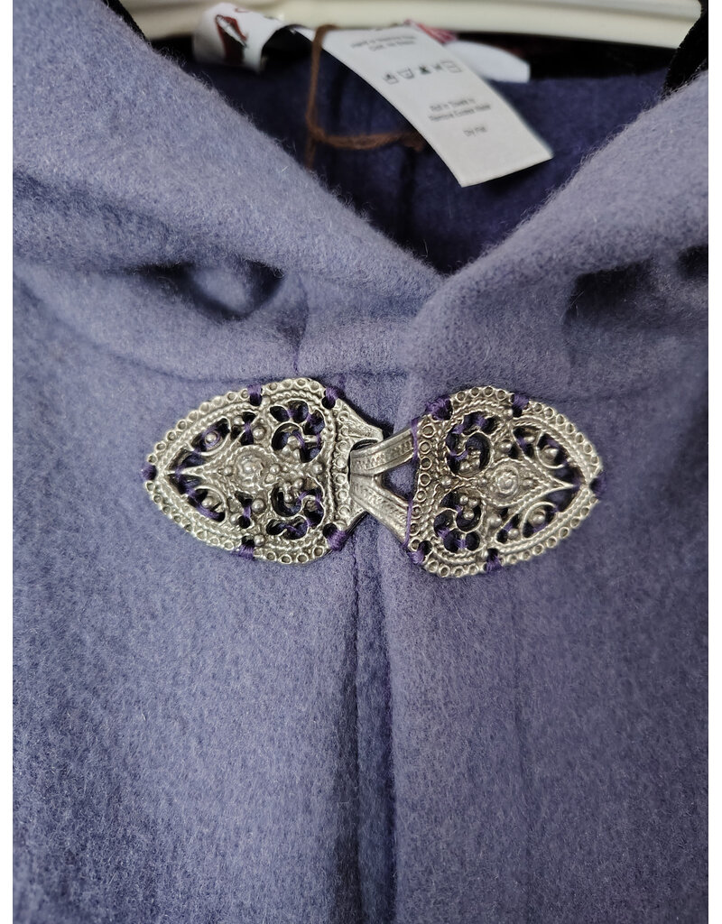 Cloakmakers.com 5973-Washable Purple & Lavender Wool Blend Mantle Cloak w/ Black Velvet Hood Lining & Gothic Rose Clasp