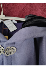 Cloakmakers.com 5973-Washable Purple & Lavender Wool Blend Mantle Cloak w/ Black Velvet Hood Lining & Gothic Rose Clasp
