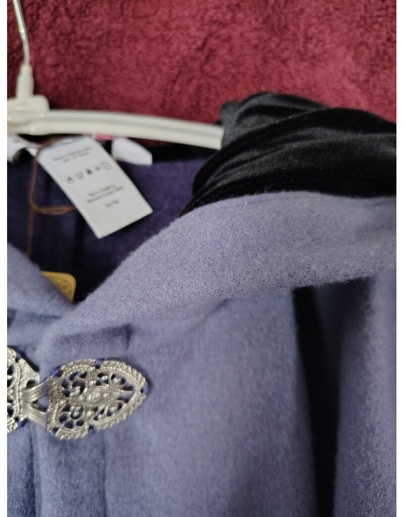 Cloakmakers.com 5973-Washable Purple & Lavender Wool Blend Mantle Cloak w/ Black Velvet Hood Lining & Gothic Rose Clasp