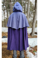 Cloakmakers.com 5973-Washable Purple & Lavender Wool Blend Mantle Cloak w/ Black Velvet Hood Lining & Gothic Rose Clasp