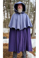 Cloakmakers.com 5973-Washable Purple & Lavender Wool Blend Mantle Cloak w/ Black Velvet Hood Lining & Gothic Rose Clasp