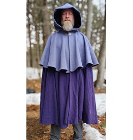 Cloakmakers.com 5973-Washable Purple & Lavender Wool Blend Mantle Cloak w/ Black Velvet Hood Lining & Gothic Rose Clasp