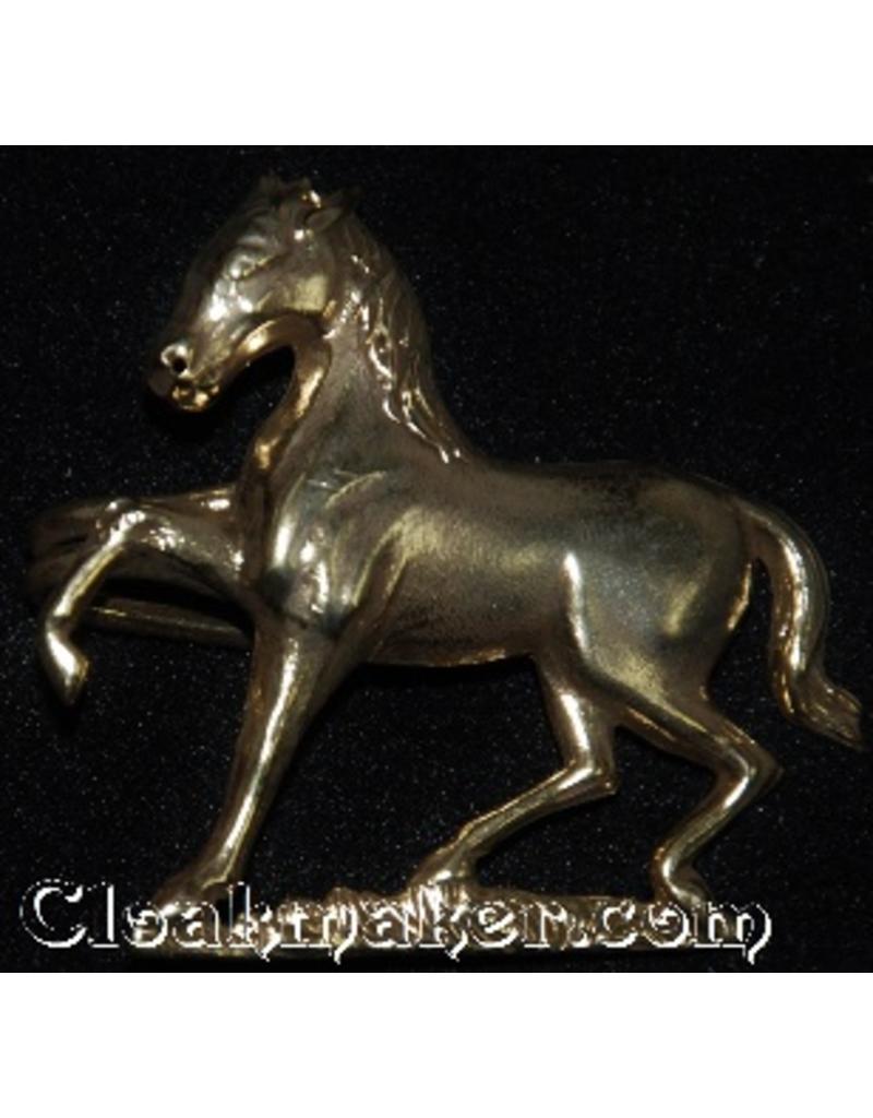 Cloak and Dagger Creations Horse, Prancing Cloak Clasp - Antique Bronze Tone Plated