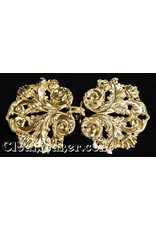 Cloakmakers.com Leaf and Scroll Cloak Clasp - Gold Tone Plated
